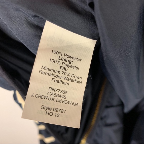 J. Crew Navy White Stripe Down Puffer Vest - Picture 6 of 6